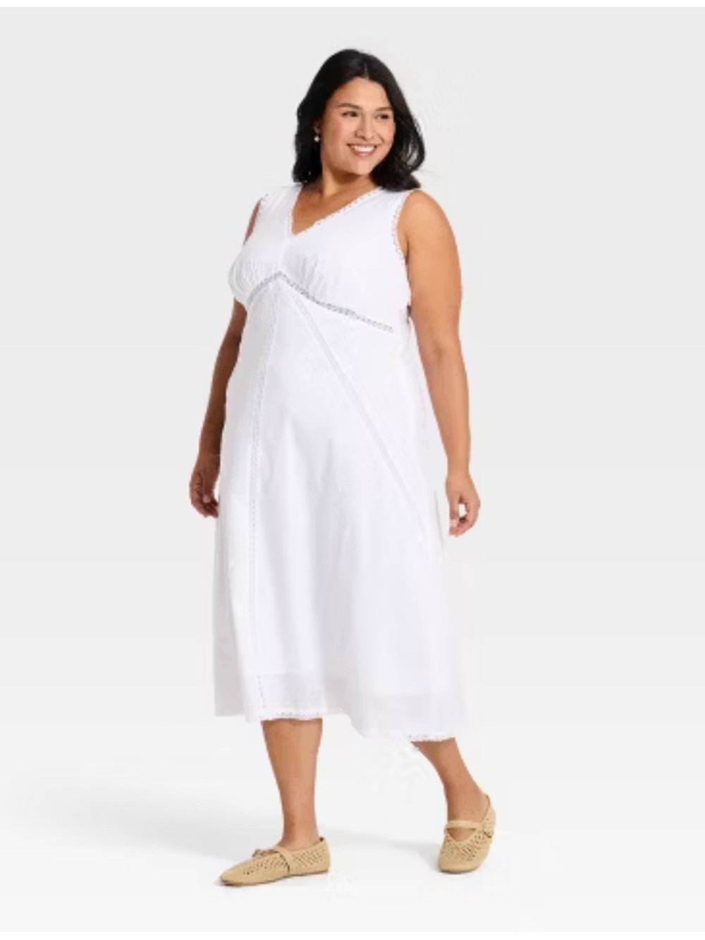 Universal Thread 100% Cotton Viral Lace Trim Midi Slip Dress Size XL NWT